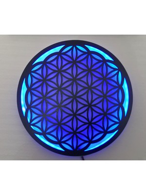 Eyeled Yaşam Çiçeği Dekoratif LED Duvar Süsü Rgb 30CM Mdf