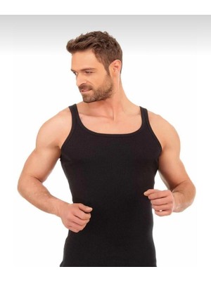 Berrak Siyah Erkek İnce Askılı Fitilli Kaşkorse Atlet 1 Adet M Beden Şık Görünüm  1044