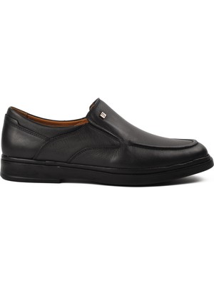 Umaro 327 Siyah Hakiki Deri Erkek Günlük Ayakkabı