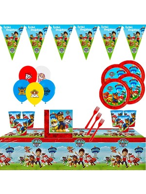 Bay Cimri Paw Petrol Doğum Günü Süsleri Süsleme Seti 8 Kişilik