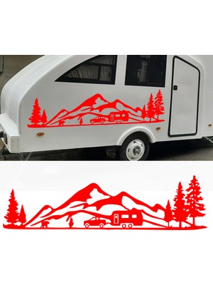 Melek Pazarı Kamp Orman Manzara Karavan Sticker Kamp