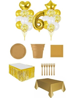 Dipak Gold Renk 6 Yaş Doğum Günü Seti