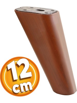 Badem10 Linden Lüks Mobilya Kanepe Sehpa Tv Ünitesi Koltuk Ayağı 12 Cm Kahverengi Oval Baza Ayakları