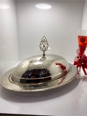 Akçay Ustası Antepte Bakır Dövmeli Kayık 36 cm