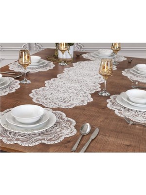 Tropik Home Supla Takımı Amerikan Servis Runner Seti 6 Kişilik Çeyiz Seti Valeria Masa Sunum Takımı