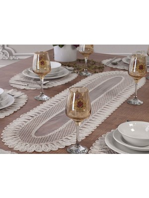 Tropik Home Tek Runner-Amerikan Servis Dekoratif Runner Kırık Beyaz Tek Runner