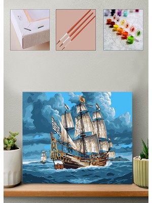 Carmen Fırtına Tablosu Boyama Seti 40x50 cm Akrilik Boya ve Fırçalarla Sanatınızı Yaratın