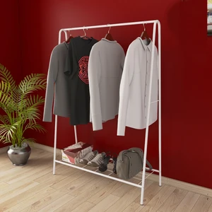 Metallica Concept Oval Telli Beyaz Butik Askısı Konfeksiyon Askılık Ayaklı  Elbise Askılığı