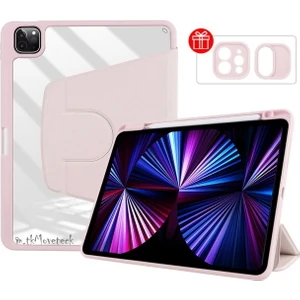 M.TK Moveteck Apple Ipad PRO11INÇ Uyumlu 2.3.4.nesil M2 2020-2022 Uyumlu Kılıf Katlanabilir Kalemlikli Ayarlanabilir Standlı Uyku Modlu Akıllı Kapak Pencil Kalem Bölmeli Smart Cover Trifolding