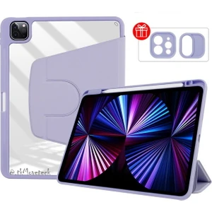 M.TK Moveteck Apple Ipad PRO11INÇ Uyumlu 2.3.4.nesil M2 2020-2022 Uyumlu Kılıf Katlanabilir Kalemlikli Ayarlanabilir Standlı Uyku Modlu Akıllı Kapak Pencil Kalem Bölmeli Smart Cover Trifolding