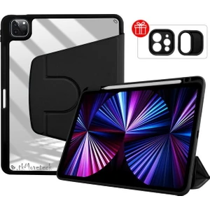M.TK Moveteck Apple Ipad PRO11INÇ Uyumlu 2.3.4.nesil M2 2020-2022 Uyumlu Kılıf Katlanabilir Kalemlikli Ayarlanabilir Standlı Uyku Modlu Akıllı Kapak Pencil Kalem Bölmeli Smart Cover Trifolding