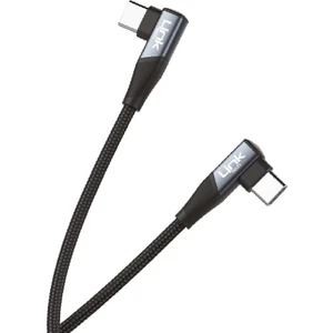 Linktech K595 Safe 60W Type-C - Type-C 90 Derece Data/şarj Kablosu 1.5mt