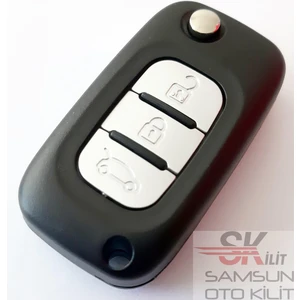 Skilit Samsun Oto Kilit Renault Megane 3 Fluence Anahtar Kabı Kumanda Kabı Logolu