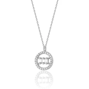 Zanaat Silver 925 Ayar Gümüş Zincirli 3 Sıralı Baget Taşlı Kolye