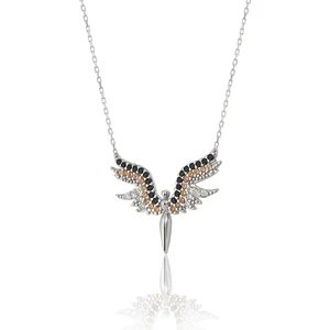Zanaat Silver 925 Ayar Gümüş Renkli Taşlı Mikail Meleği Kolye Küçük Model