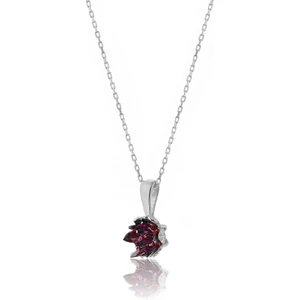 Zanaat Silver 925 Ayar Gümüş Ametist Taşlı Lotus Çiçeği Kolye