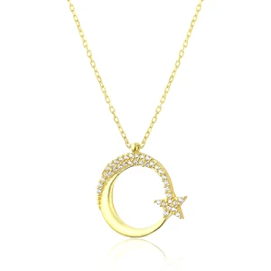 Zanaat Silver 925 Ayar Gümüş Zirkon Taşlı Ayyıldız Kolye