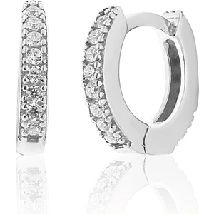 Zanaat Silver 925 Ayar Gümüş Zirkon Taşlı 1-3 yaş arası 10 mm Halka Bebek/Çocuk Küpesi