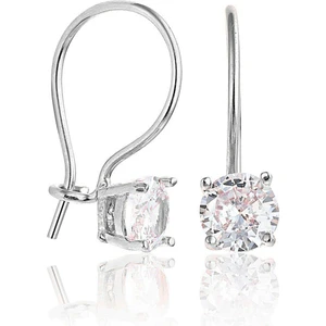 Zanaat Silver 925 Ayar Gümüş Rodyum Kaplama 7 mm Tektaş Mengeç Küpe