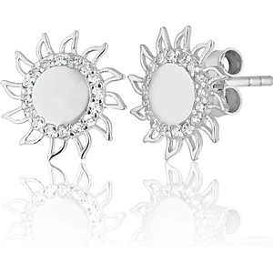 Zanaat Silver 925 Ayar Gümüş, Rodyum Kaplama Güneş Modeli Küpe