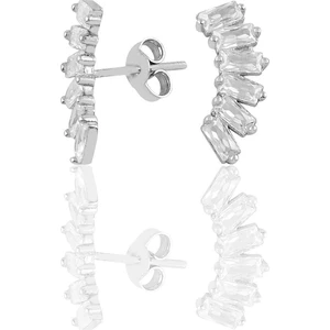Zanaat Silver 925 Ayar Gümüş Rodyum Kaplama 6 Adet Baget Taşlı Küpe