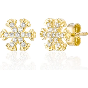 Zanaat Silver 925 Ayar Gümüş Altin Kaplamali Zirkon Taşli Kartanesi Küpe