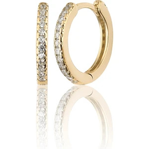 Zanaat Silver 925 Ayar Gümüş 14K Altın Kaplama Halka Küpe 17 mm