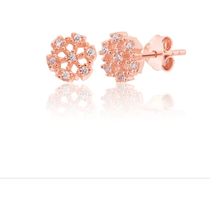 Zanaat Silver Tamami 925 Ayar Gümüş Rose Kaplamali Zirkon Taşli Kartanesi Küpe