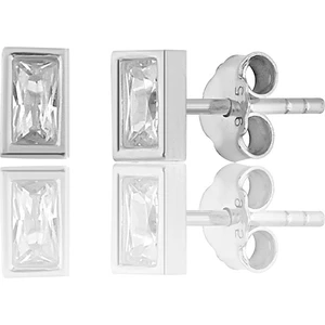 Zanaat Silver Gümüş Rodyum Kaplama Tektaş Baget Küpe