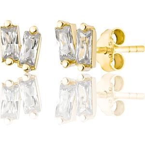 Zanaat Silver 925 Ayar Gümüş 2 Baget Taşlı Küpe