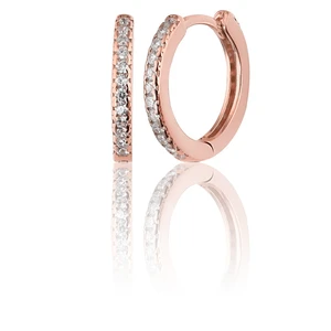 Zanaat Silver 925 Ayar Gümüş Rose Kaplama Halka Küpe 14 mm