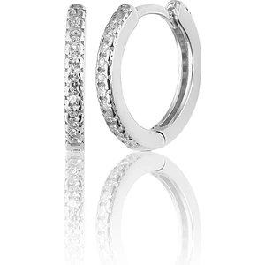 Zanaat Silver 925 Ayar Gümüş Zirkon Taşlı Halka Küpe 12 mm