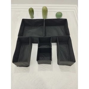 Balkan Room 6'lı Siyah Çekmece Içi Düzenleyici Organizer Set - Çok Amaçlı Dolap Içi Kutu Seti