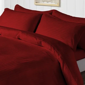 Premium Bordo Çift Kişilik Saten Nevresim Takımı