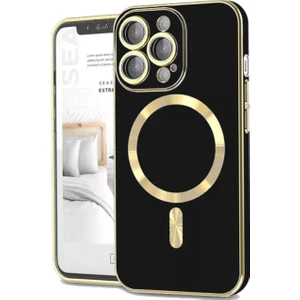 Kzy Apple iPhone 14 Pro Max Mag Safe Özellikli Lens Korumalı Luxury Silikon Kılıf - Siyah