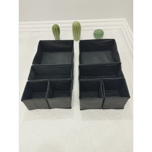 Balkan Room 8'li Siyah Çekmece Içi Düzenleyici Organizer Set - Çok Amaçlı Dolap Içi Kutu Seti