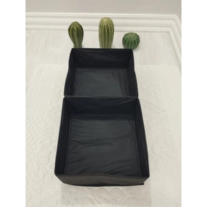 Balkan Room 2'li Siyah Çekmece Içi Düzenleyici Organizer Set - Çok Amaçlı Dolap Içi Kutu Seti ( 28*28*13CM )