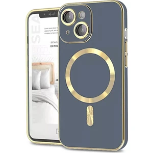 Kzy Apple iPhone 13 Mag Safe Özellikli Lens Korumalı Luxury Silikon Kılıf - Petrol Mavisi