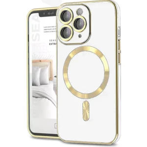 Kzy Apple iPhone 12 Pro Mag Safe Özellikli Lens Korumalı Luxury Silikon Kılıf - Beyaz