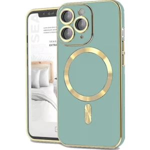 Kzy Apple iPhone 12 Pro Mag Safe Özellikli Lens Korumalı Luxury Silikon Kılıf - Turkuaz