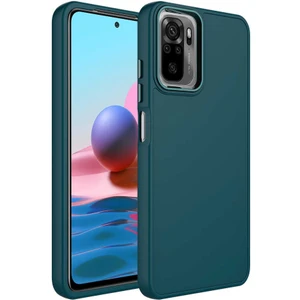 Kzy Xiaomi Redmi Note 10S Kapak Renkli Metal Kamera Çerçeveli First Class Içi Kadife Lasnman Kılıf - Yeşil