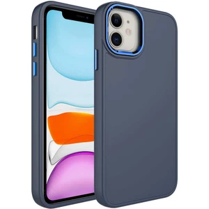 Kzy Apple iPhone 11 Kapak Renkli Metal Kamera Çerçeveli First Class Içi Kadife Lasnman Kılıf - Petrol Mavisi