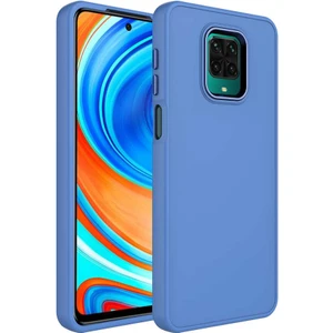 Kzy Xiaomi Redmi Note 9 Pro Kapak Renkli Metal Kamera Çerçeveli First Class Içi Kadife Lasnman Kılıf - Petrol Mavisi