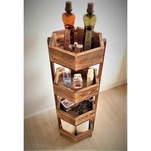 Wooden City Ahşap Banyo Rafı Banyo Düzenleyici Havluluk Çok Amaçlı Raf Mutfak Rafı Organizer Raf Ahşap Sebzelik