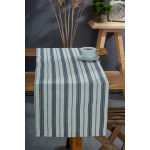 Yıkanmış Pamuk Lacivert Runner Masa Örtüsü 50X150 cm