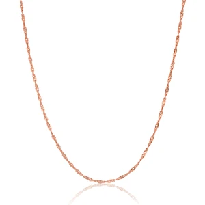 Zanaat Silver 925 Ayar Gümüş Rose Kaplama Singapur Model Zincir - 40 cm