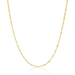 Zanaat Silver 925 Ayar Gümüş 14K Altın Kaplama Singapur Model Zincir - 45 cm