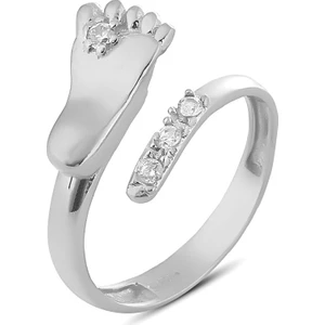 Zanaat Silver 925 Ayar Gümüş Bebek Ayağı Modeli Ayarlanabilir Yüzük