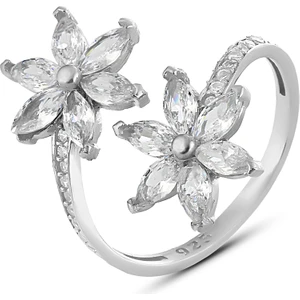 Zanaat Silver 925 Ayar Gümüş Nilüfer Kamelya Çiçeği Ayarlanabilir Yüzük