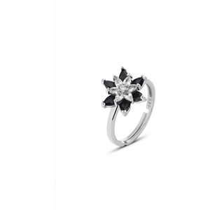 Zanaat Silver 925 Ayar Gümüş Çift Katman Nilüfer Çiçeği Ayarlanabilir Yüzük